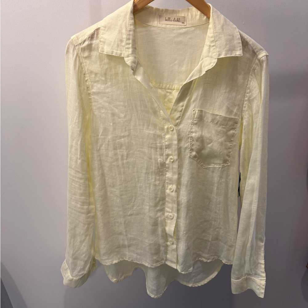 Bella Dahl Light Yellow Linen Shirt